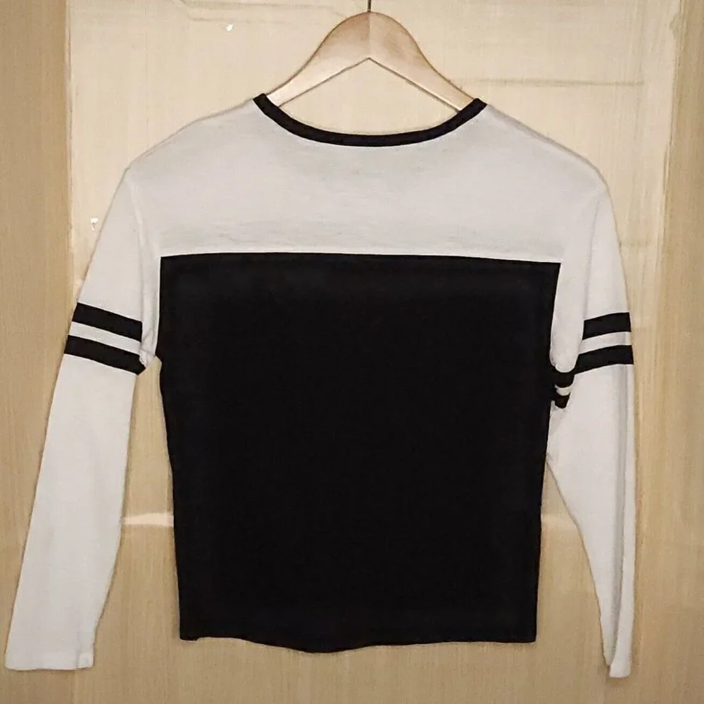 Justice Girls Black White Yin Yang Long Sleeve Top 12-14